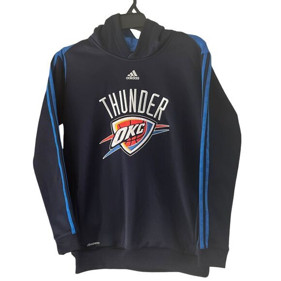 Adidas NBA OKC‎ Thunder Kids Hoodie Sweatshirt Basketball Fan Gear Large 14-16 - Picture 1 of 9